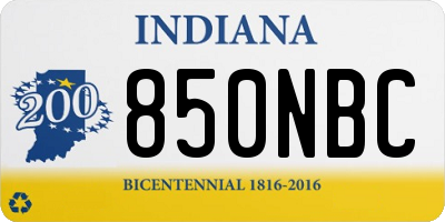 IN license plate 850NBC