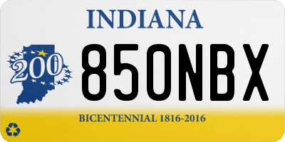 IN license plate 850NBX