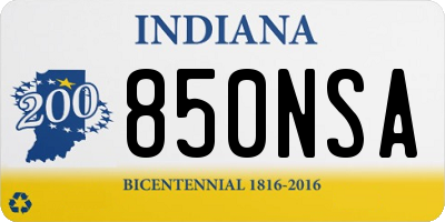 IN license plate 850NSA