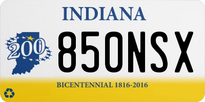 IN license plate 850NSX