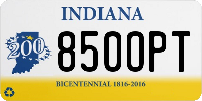 IN license plate 850OPT