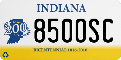 IN license plate 850OSC
