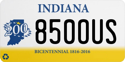IN license plate 850OUS