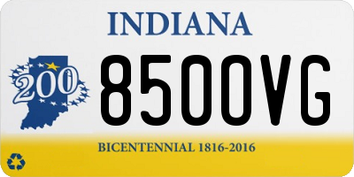 IN license plate 850OVG