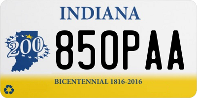 IN license plate 850PAA