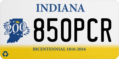 IN license plate 850PCR