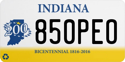 IN license plate 850PEO