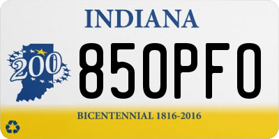 IN license plate 850PFO
