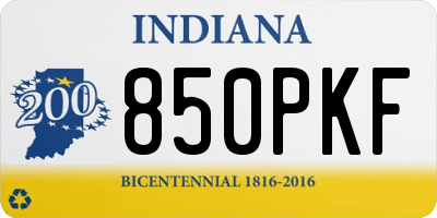 IN license plate 850PKF