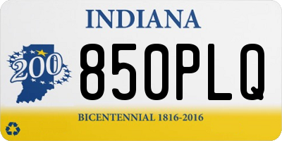 IN license plate 850PLQ