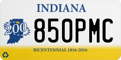 IN license plate 850PMC