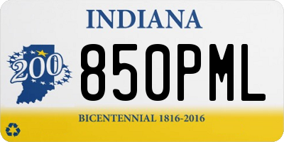 IN license plate 850PML