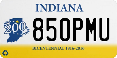 IN license plate 850PMU