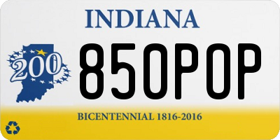 IN license plate 850POP