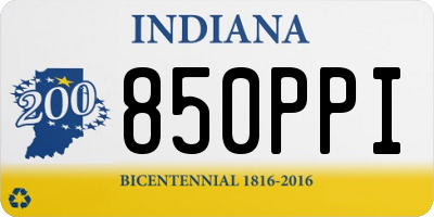IN license plate 850PPI