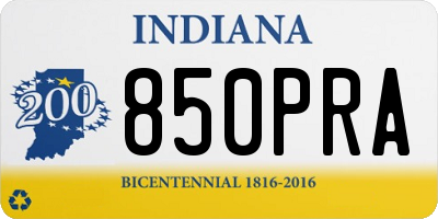 IN license plate 850PRA