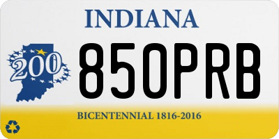IN license plate 850PRB