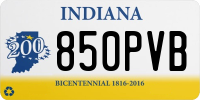 IN license plate 850PVB