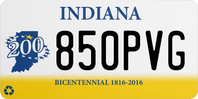 IN license plate 850PVG