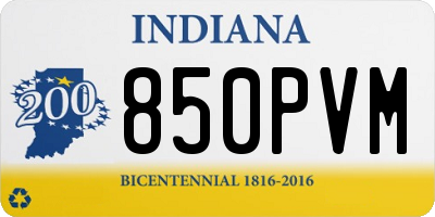 IN license plate 850PVM