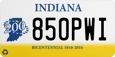 IN license plate 850PWI