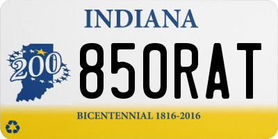 IN license plate 850RAT
