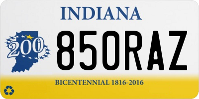 IN license plate 850RAZ