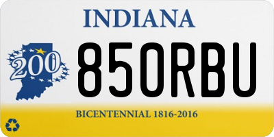 IN license plate 850RBU
