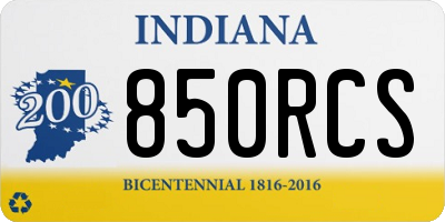IN license plate 850RCS