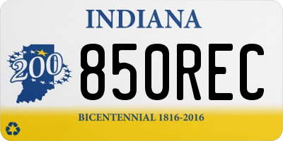 IN license plate 850REC