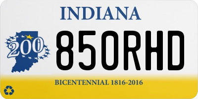 IN license plate 850RHD