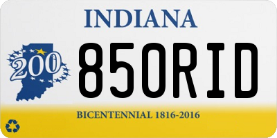 IN license plate 850RID