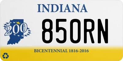IN license plate 850RN