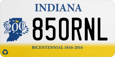 IN license plate 850RNL
