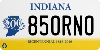 IN license plate 850RNO