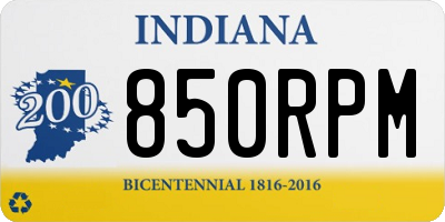 IN license plate 850RPM