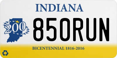 IN license plate 850RUN