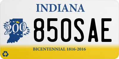 IN license plate 850SAE