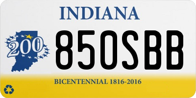 IN license plate 850SBB
