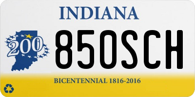 IN license plate 850SCH