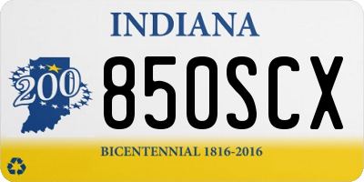 IN license plate 850SCX