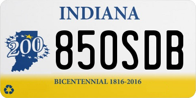 IN license plate 850SDB