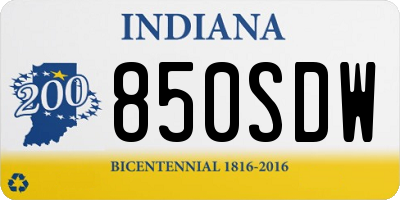 IN license plate 850SDW