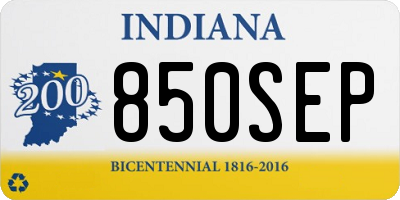 IN license plate 850SEP