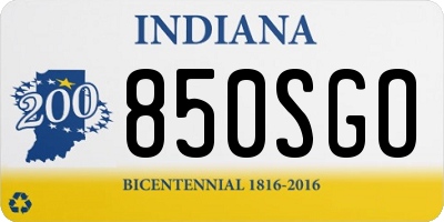 IN license plate 850SGO