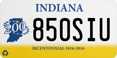 IN license plate 850SIU