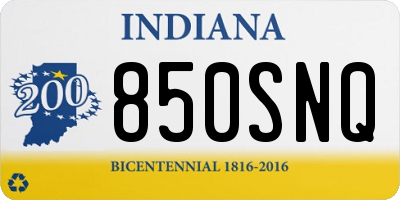 IN license plate 850SNQ