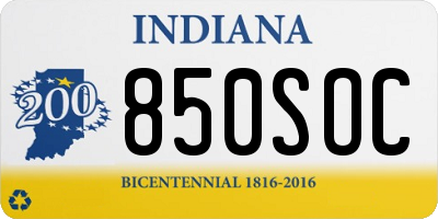 IN license plate 850SOC