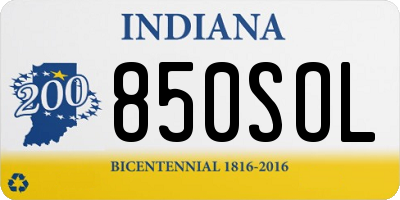 IN license plate 850SOL
