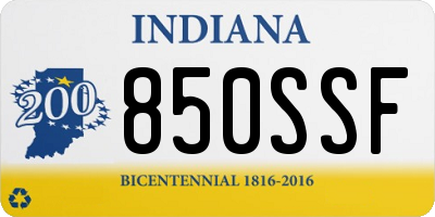IN license plate 850SSF
